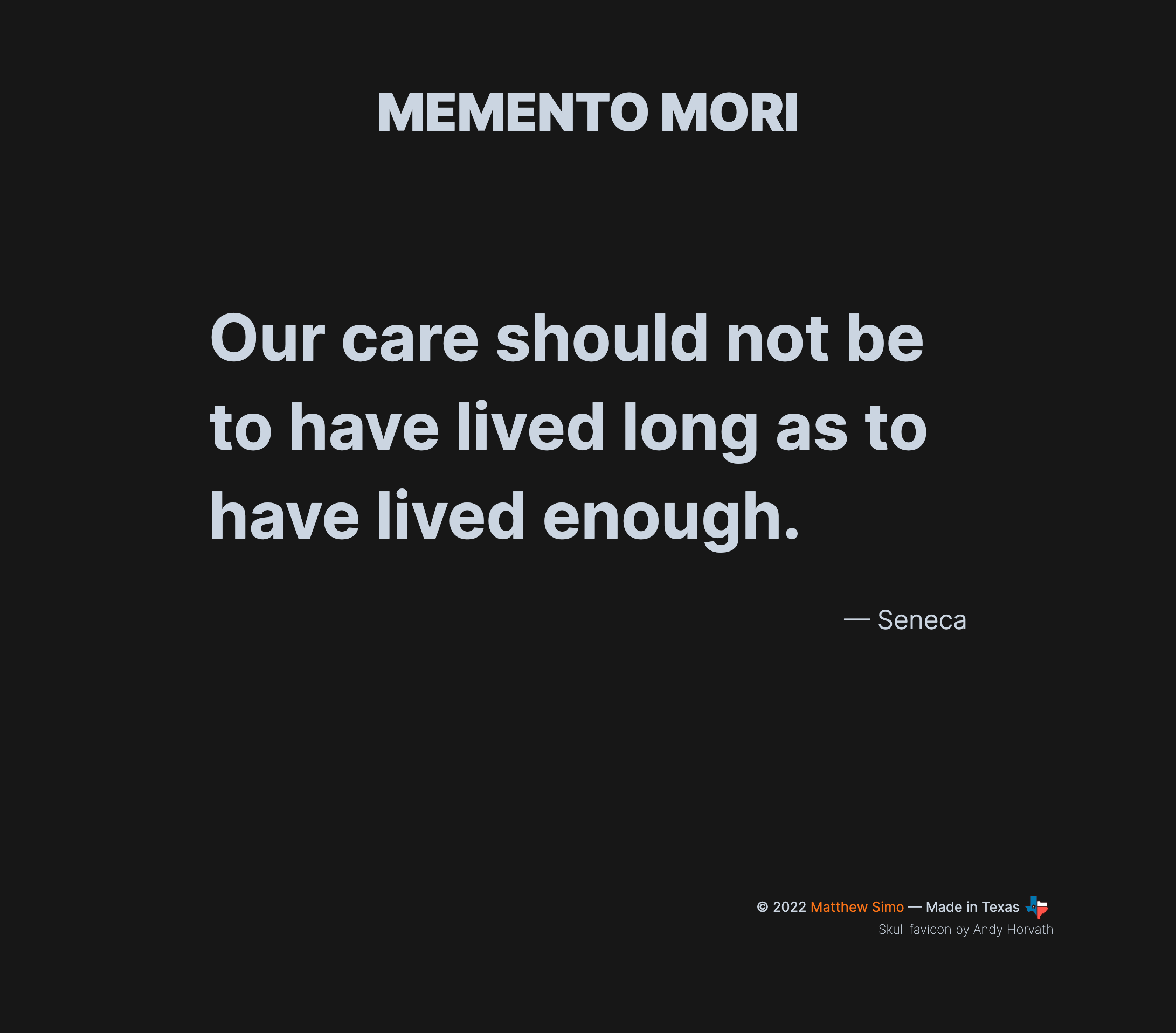 Screenshot of Memento Mori