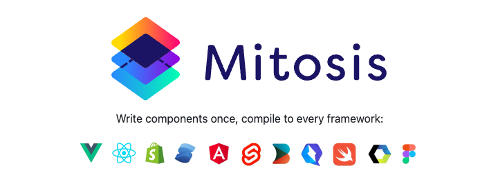 Mitosis logo - Write components once, compile to every framework